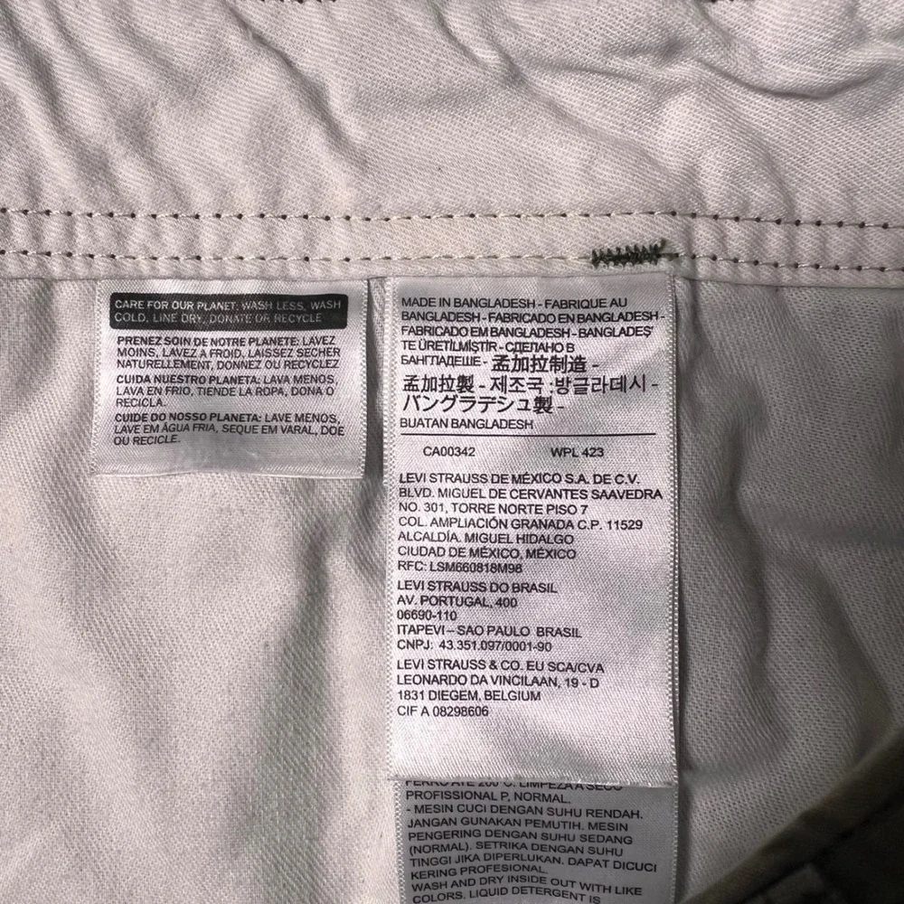 Levi Strauss Cargo Shorts Loose Fit Cotton Ripstop Mens 42 Olive Green Utility